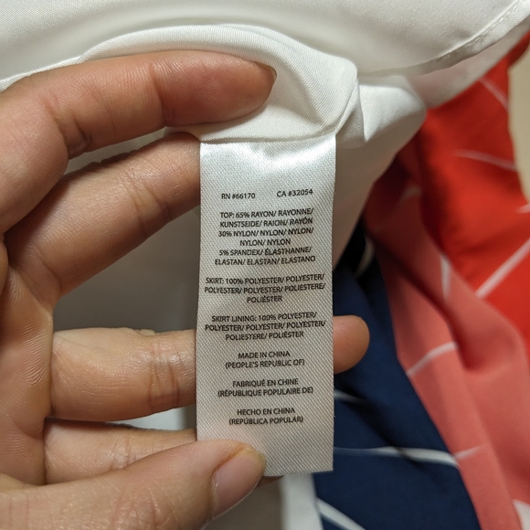 NEW Hutch Anthropologie White Blue Orange Peachy High Low Dress Midi Medium - Picture 8 of 8